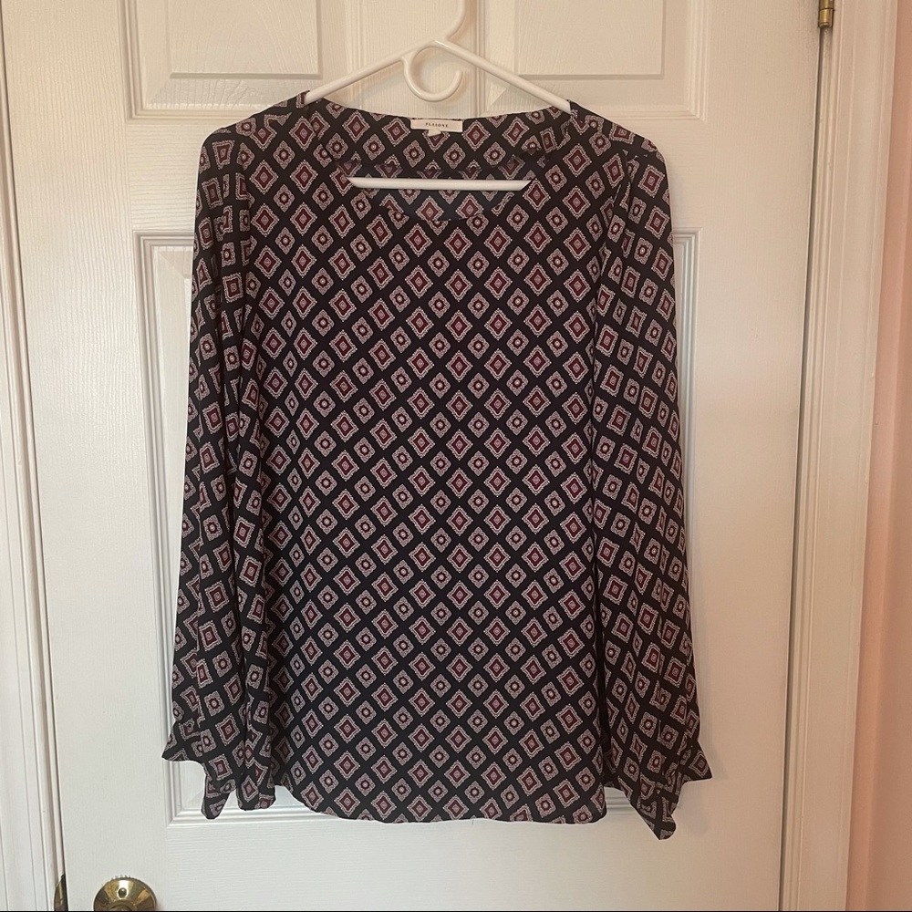 Jewel Tone Pleione Long Sleeve Blouse